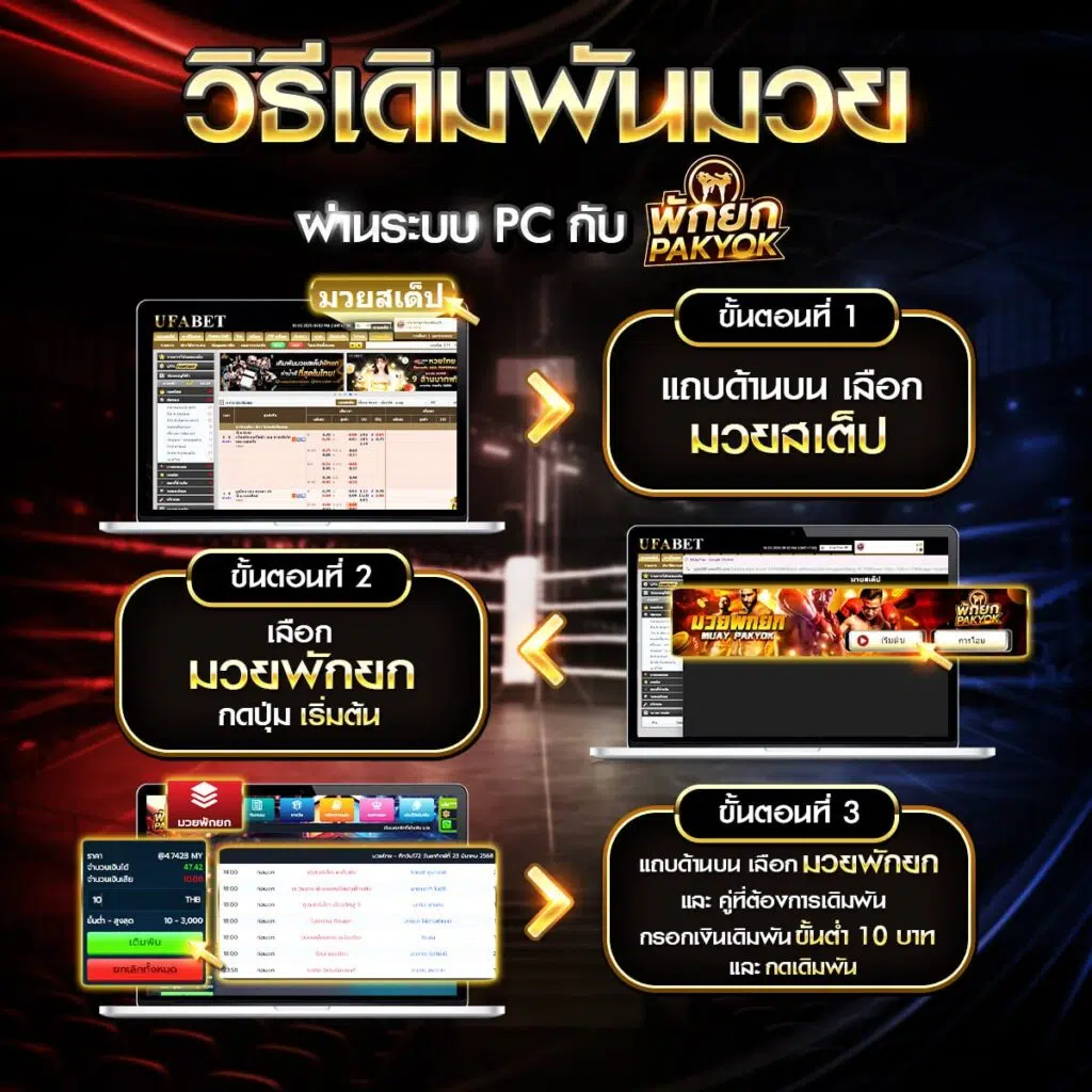 วิธีเดิมพันมวยพักยกผ่านPC